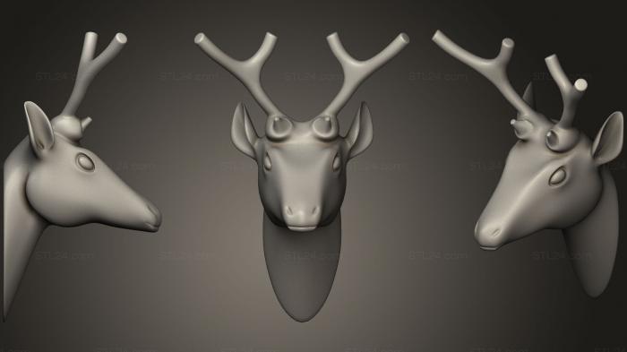 Статуэтки упрощенные (Голова оленя, STKPR_0339) 3D модель для ЧПУ станка